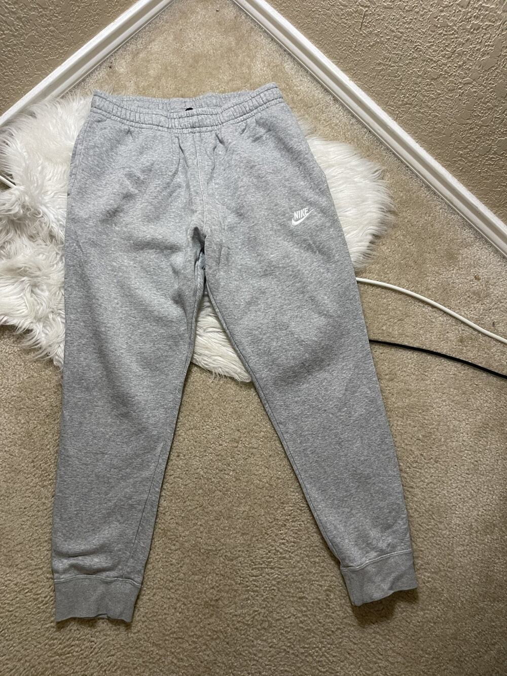 Nike Sweatpants Youth Medium Jogger Grey Drawstring Fleece Kids Boys